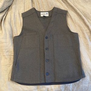 Stormy Kramer Men’s Large The Button Vest, dark green, thick felted wool